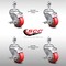 Service Caster 3.5 Inch SS Red Polyurethane Swivel 12mm Threaded Stem Caster Set Brake SCC-SSTS20S3514-PPUB-RED-TLB-M1215-4 - alternate 3